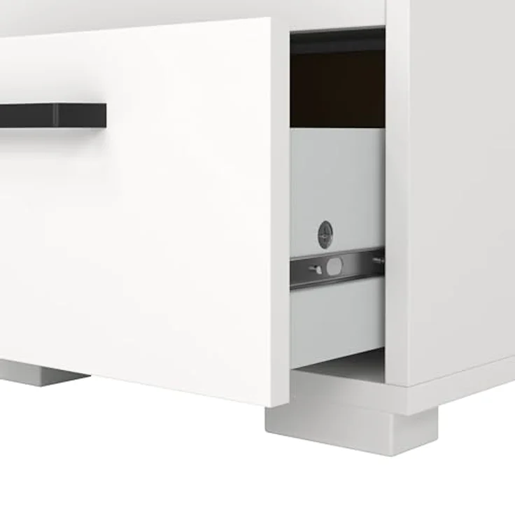 Tvilum Sofia Nachttisch mit 2 Schubladen in Weiß, 40 cm B x 39,6 cm T x 44,2 cm H – Bild 6