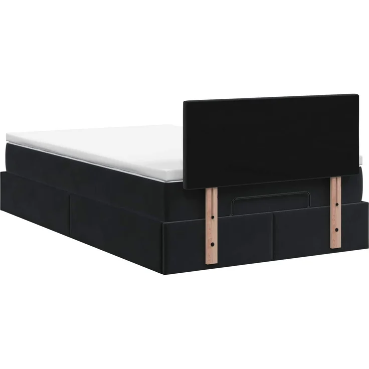 vidaXL Ottoman Bett mit Matratze Schwarz 120 x 190 cm Samt 3456473 – Bild 9
