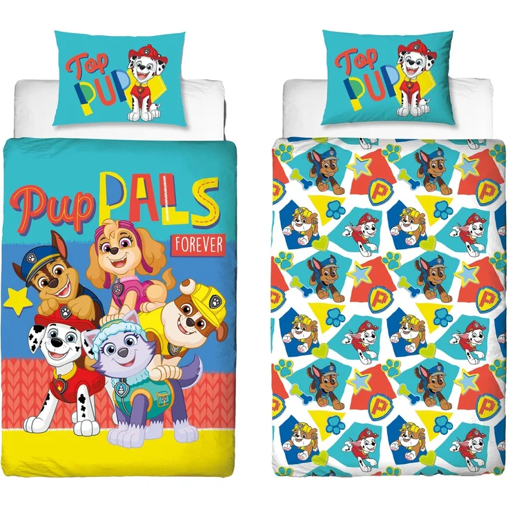Paw Patrol Bettwäsche Set – Bettbezug 140x200 cm und Kopfkissenbezug 60x70 cm