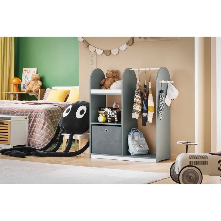 SoBuy KMB40-HG Kinderschrank, MDF, Lackiert, Dunkelgrau, 97 x 108 x 35 cm – Bild 4