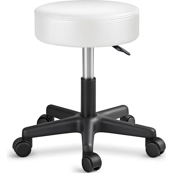 Rollhocker Weiß Arbeitshocker Drehhocker Kosmetikhocker