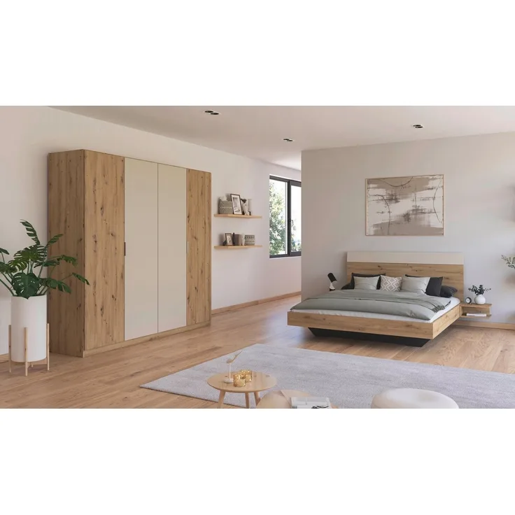 rauch Schlafzimmer-Set Monza, mit Drehtürenschrank Breite 226 cm, Bettanlage in 2 Breiten