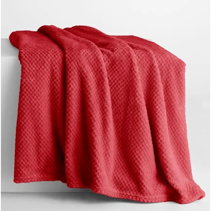 DecoKing Kuscheldecke 70x150 cm rot Decke Microfaser Wohndecke Tagesdecke Fleece weich sanft kuschelig skandinavischer Stil Henry – Bild 3