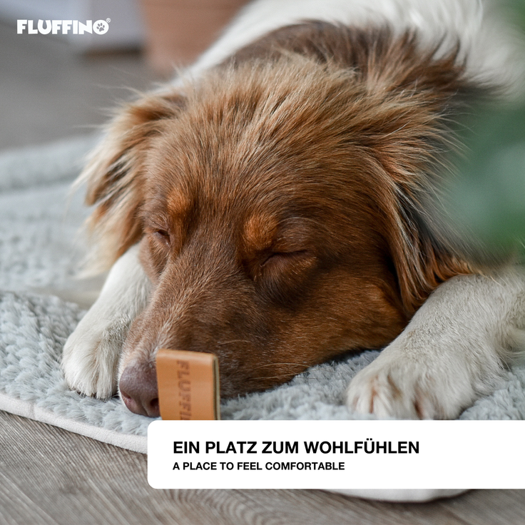FLUFFINO® Tierdecke Hundedecke/Hundekissen - Wildlederimitat - Größe S (73 x 45 cm) - grau – Bild 5