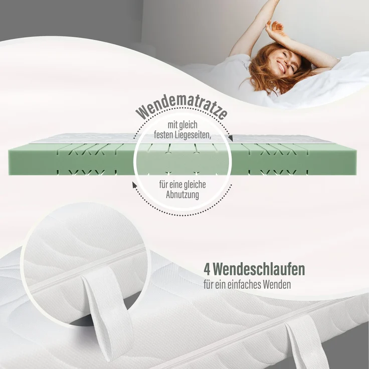 Kaltschaummatratze BeCo Marissa, 18 cm Komforthöhe, Made in Germany Größe 100 x 200 cm Härtegrad H3 (80 kg - 120 kg) – Bild 8