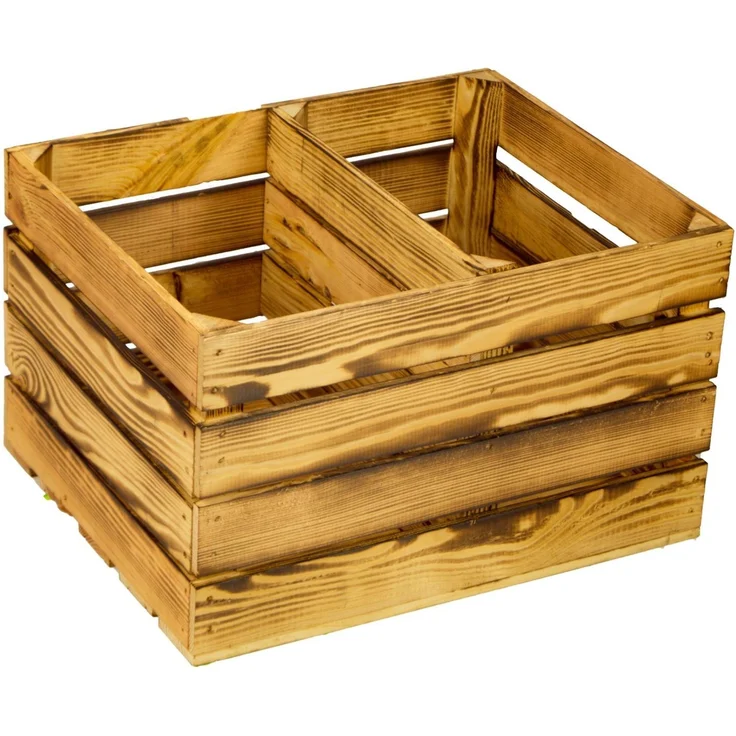Kistenkolli Altes Land Allzweckkiste 1 x Obstkistenregal geflammt Quer Weinregal Schuhhocker Regalkiste (Spar-Set) – Bild 3