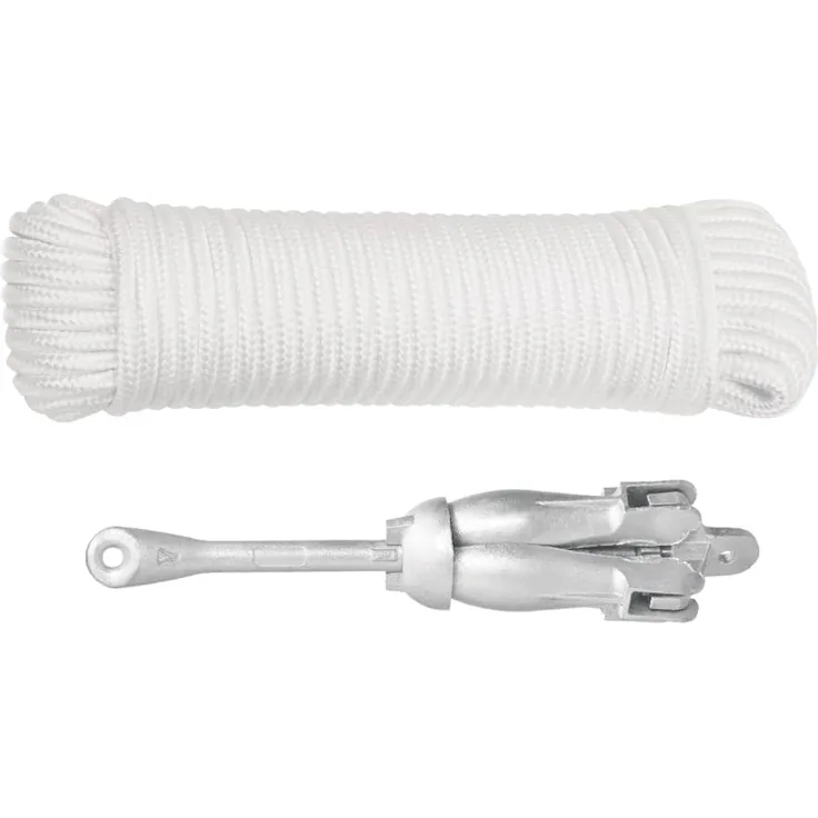 vidaXL Klappanker mit Seil Silbern 2,5 kg Temperguss 94285