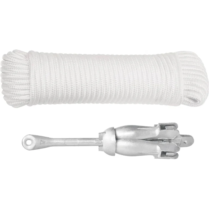 vidaXL Klappanker mit Seil Silbern 2,5 kg Temperguss 94285 – Bild 1