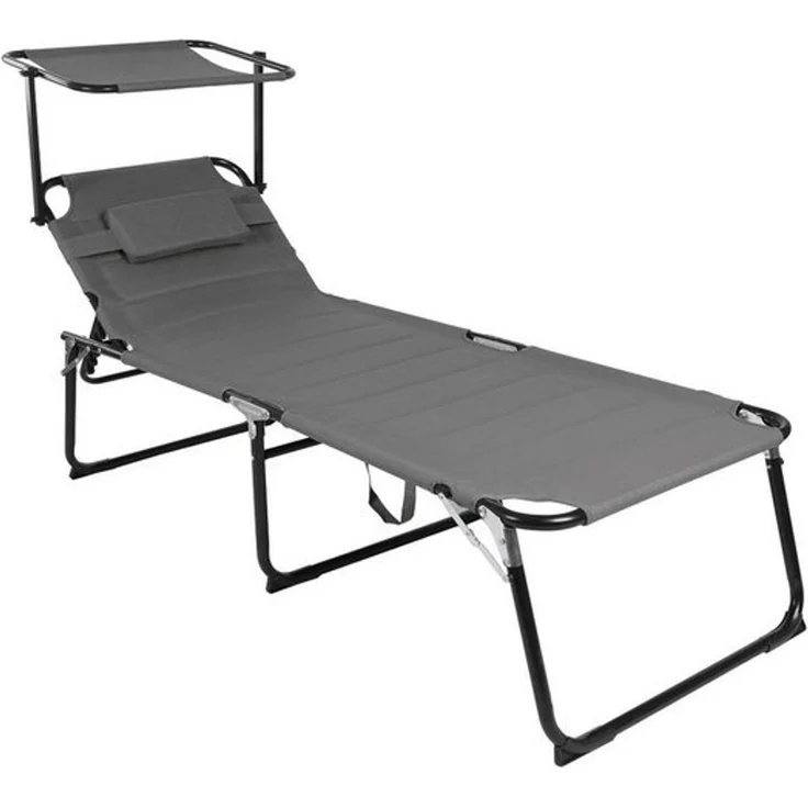 Mojawo Doppelliege XXL Aluminium verstellbare Gartenliege mit Dach L200xB70cm – Bild 3