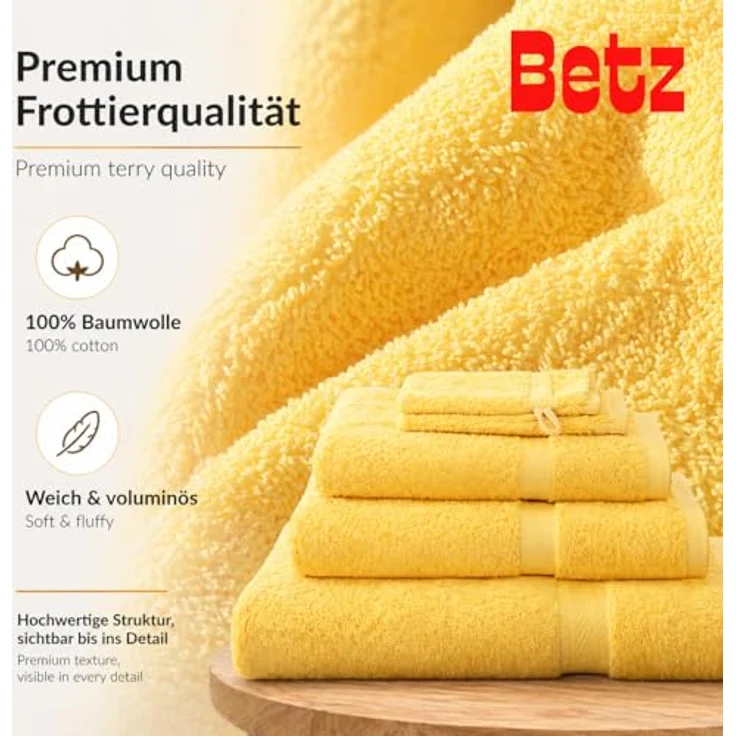 Betz Handtuch Set 5-TLG. Premium 1 Duschtuch 2 Handtücher 1 Gästetuch 1 Waschhandschuh, 100% Baumwolle – Bild 5