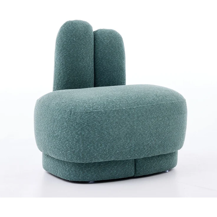 Kuscheliger Bunny-Ear- Stoff-Ottoman-fix gepolsterter Hocker mit niedlichen Ohren, ohne Stauraum, nicht abnehmbar--Grün--54x41.5x54cm--YOUDENOVA – Bild 6