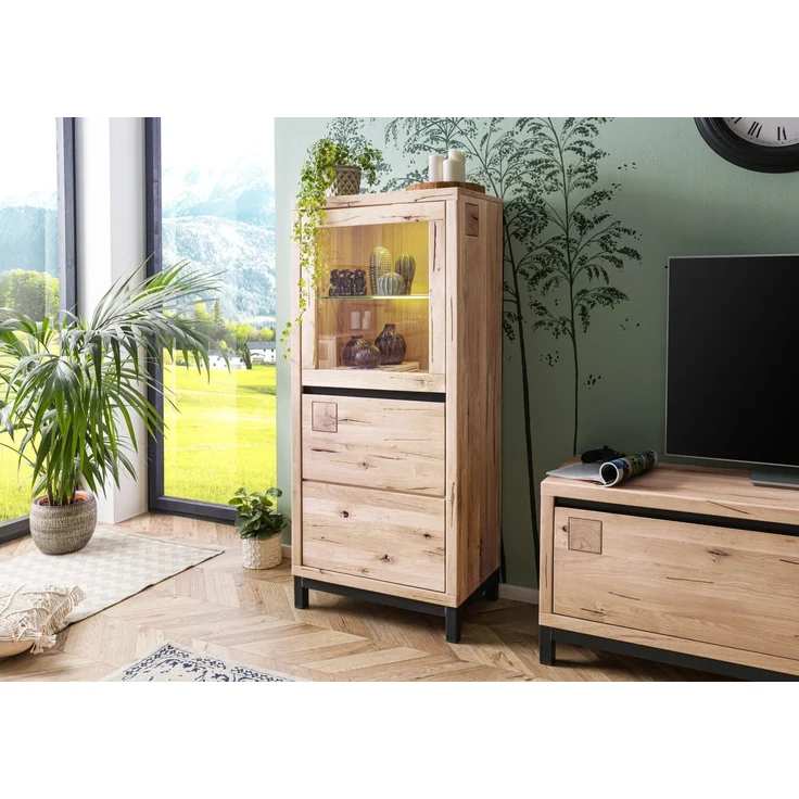 Vitrine Wildeiche 65x40x148 bianco geölt VILLANDERS #204 – Bild 9