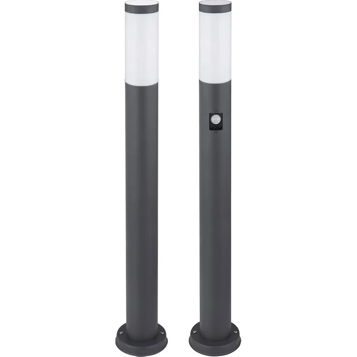 2er Set Stehleuchte, Edelstahl, anthrazit, H 80 cm