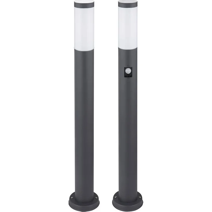 2er Set Stehleuchte, Edelstahl, anthrazit, H 80 cm – Bild 1