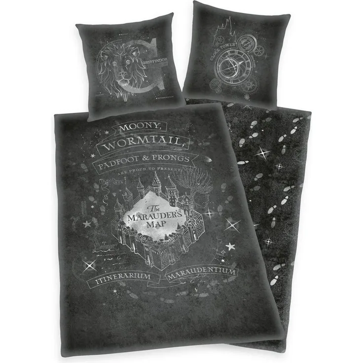 Herding Kinderbettwäsche Harry Potter Wende Bettwäsche Hogwarts 2tlg 135 x 200 cm 80 x 80 cm