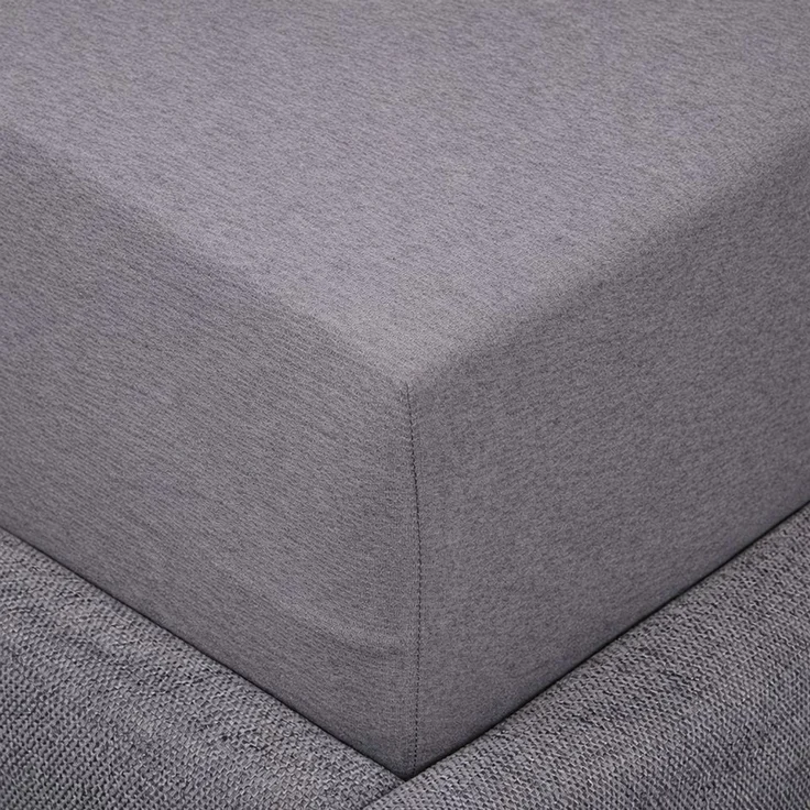 Traumschloss Spannbettlaken Comfort, Jersey, Grau, 90-100x200, 100% Baumwolle – Bild 1