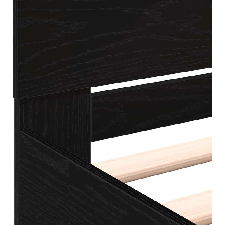 vidaXL Bettgestell mit Kopfteil Schwarz Eichen-Optik 180 x 200 cm 3378501 – Bild 9