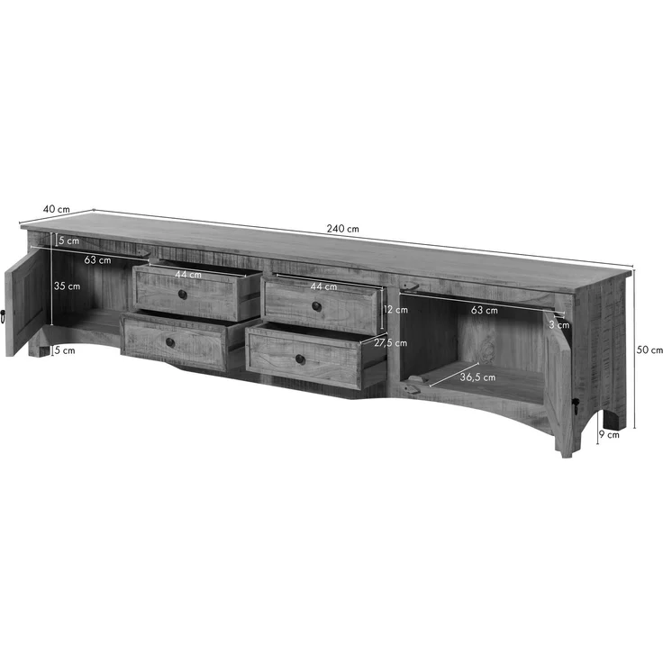 TV-Board Akazie 240x40x50 natur versiegelt NATURE OF SPIRIT #243 – Bild 5