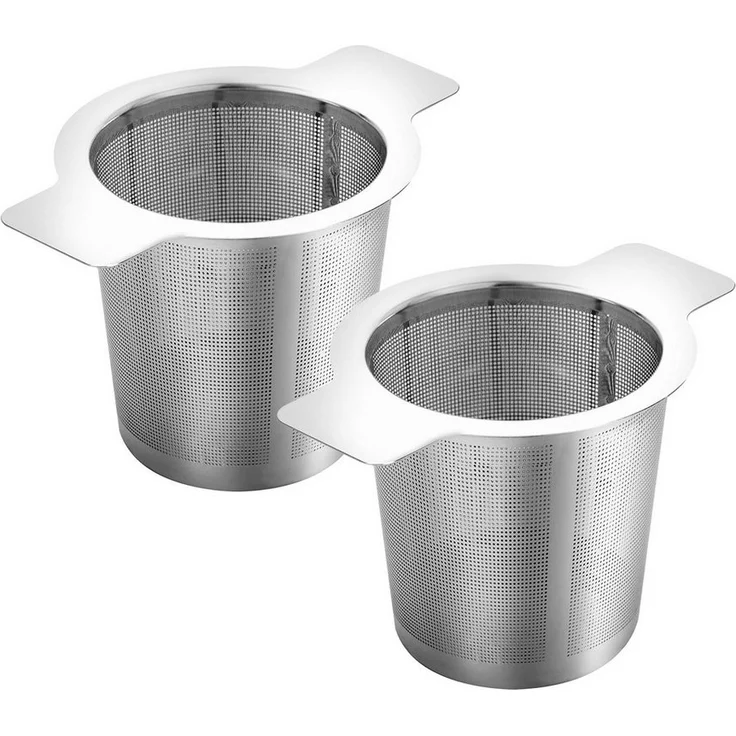 OSTWOLKE Teesieb mit Griffe Teefilter für Tasse Kanne losen Tee Edelstahl, Edelstahl – Bild 5
