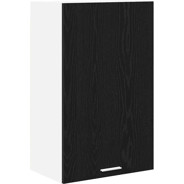 Küchen-Hängeschrank, Wandschrank mit Tür Schwarze Eiche und Weiß 50 x 31 x 80 cm – Bild 2
