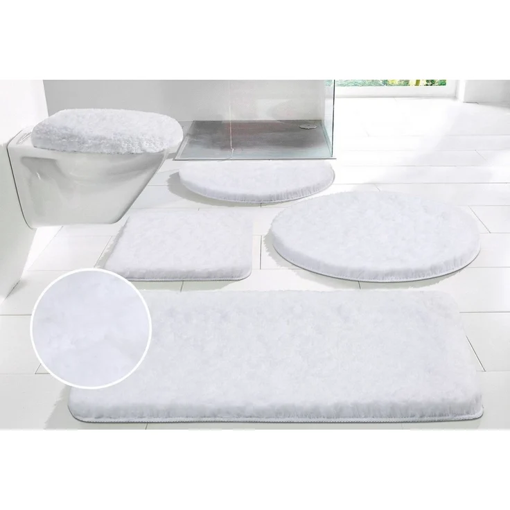 OTTO home Badematte Micro exclusiv, Badvorleger, Badezimmer Teppich, Höhe 55 mm, rutschhemmend beschichtet, schnell trocknend, strapazierfähig, fußbodenheizungsgeeignet, Polyester, halbrund, Badteppich, Badematten auch als 3 teiliges Set & rund erhältlich – Bild 1