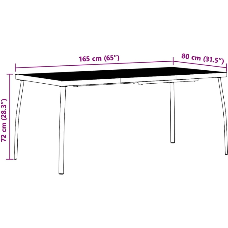 vidaXL Essgruppe 5 stk. Anthrazit 165 x 80 x 72 cm Stahl 3422862 – Bild 8