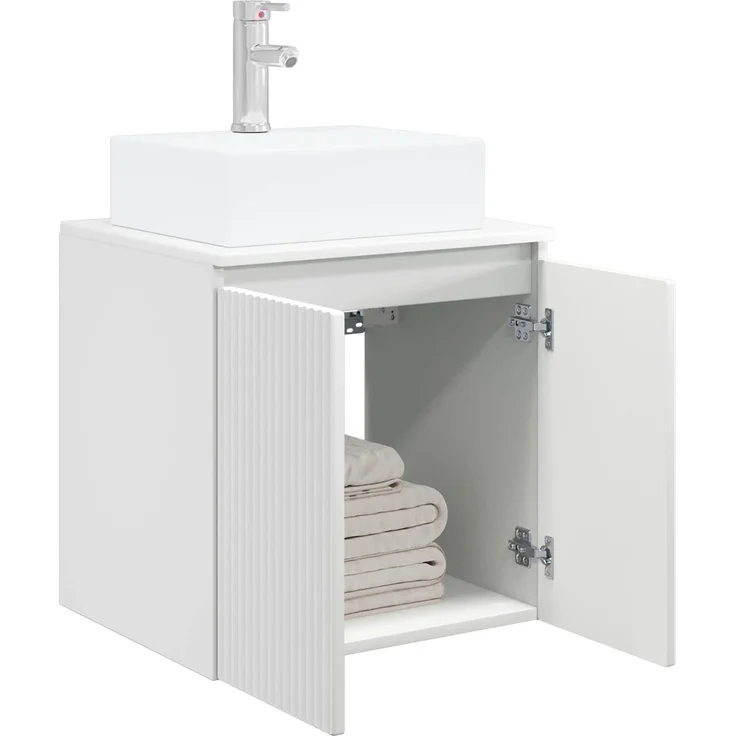 vidaXL Wandmontierter Waschbeckenunterschrank Weiß 49,5 x 41 x 79,5 cm 890412 – Bild 3