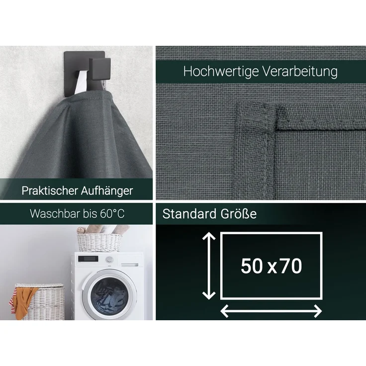 ZOLLNER Geschirrtuch, (Spar-Set, 4-tlg), 50 x 70 cm, 50% Baumwolle, 50% Leinen, vom Hotelwäschespezialisten – Bild 2