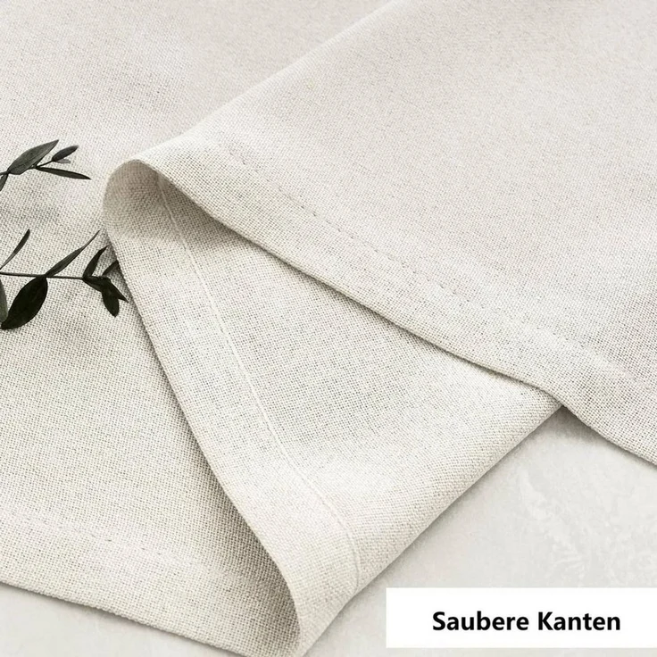 Woltu Gardine (1 St), Ösen, halbtransparent, Vorhänge Leinenoptik – Bild 3