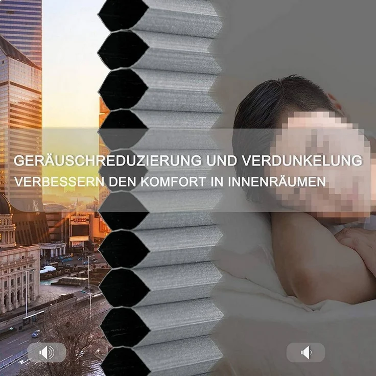 Woltu Plissee, verdunkelnd, Klemmfix, verspannt, Klemmfix, Wabenplissees ohne Bohren – Bild 2