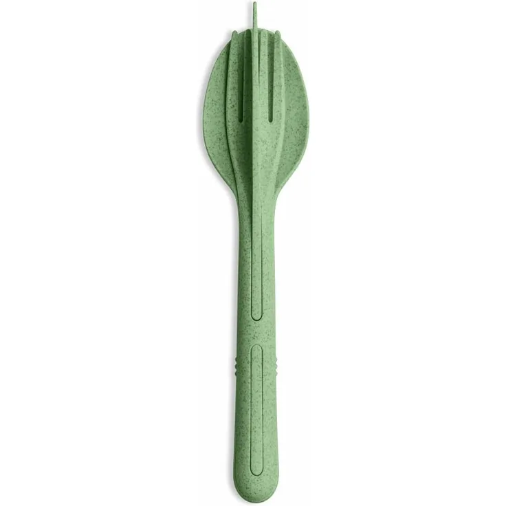 Koziol Besteck-Set 3-tlg. Klikk, To-Go-Besteck, Kunststoff, Nature Leaf Green, 4003703