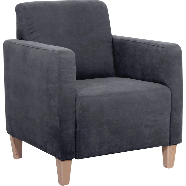 Sessel Karol Bezug Veloursstoff Buche natur / anthrazit 22199