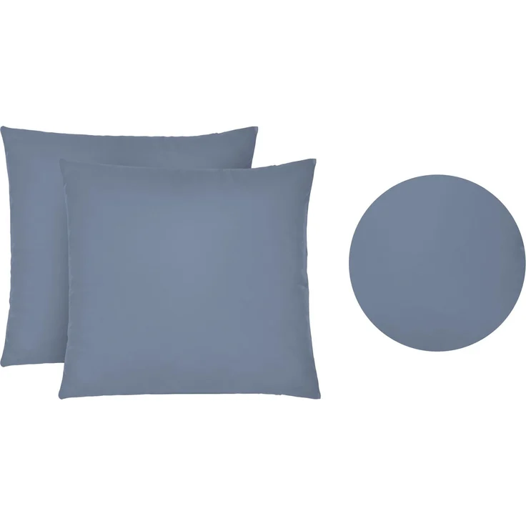 biberna Feinjersey-Kissenbezug, 2-teilig, blau, 80x80 cm – Bild 5