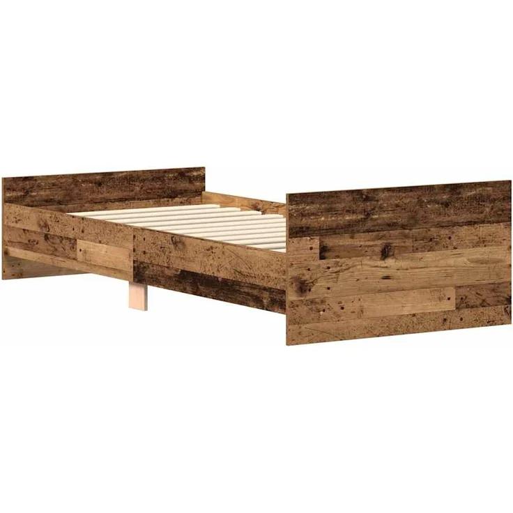 vidaXL Bettgestell ohne Matratze Altholz-Optik 90x200cm Holzwerkstoff 857474 – Bild 6