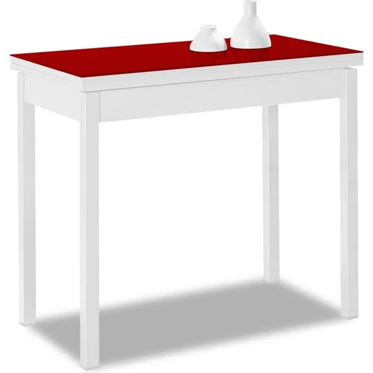ASTIMESA Buchart Küchentisch, Rot, 80x40 cm bis 80x80 cm