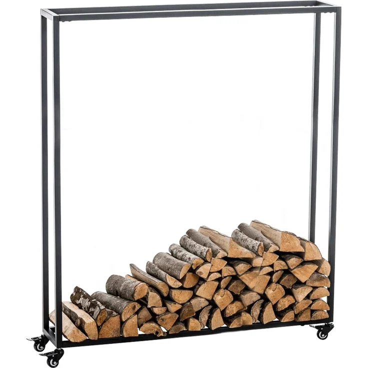CLP Kaminholzständer Hetta,schwarz 25x100x150 cm – Bild 1
