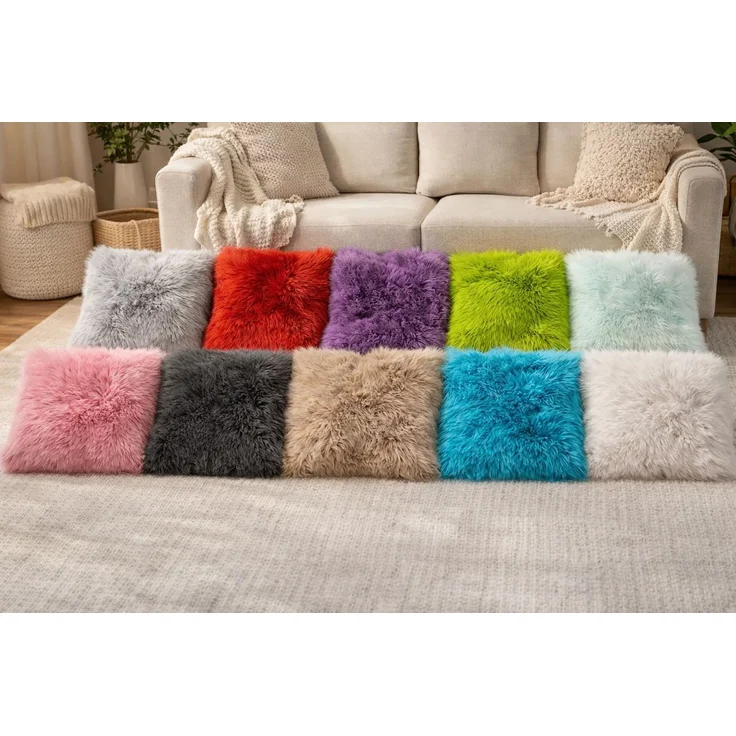 Provellus Sitzkissen Vegane Sitzauflage 40x40 cm Felloptik weich & waschbar – Bild 9