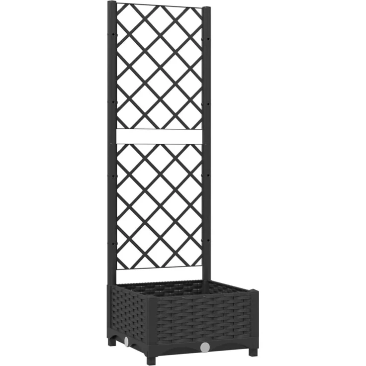 vidaXL Garten-Pflanzgefäß mit Spalier Schwarz 40 x 40 x 121,5 cm PP 318268 – Bild 1