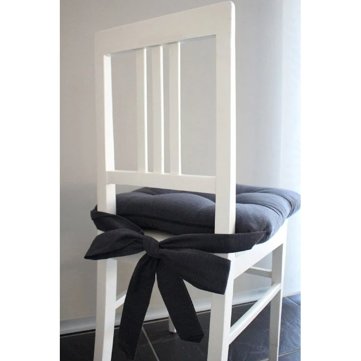 MAGMA Stuhlkissen Sitzkissen FINO Schleifenband Auflage - ca. 42cm x 46cm x 7cm - 2er Set anthrazit – Bild 3