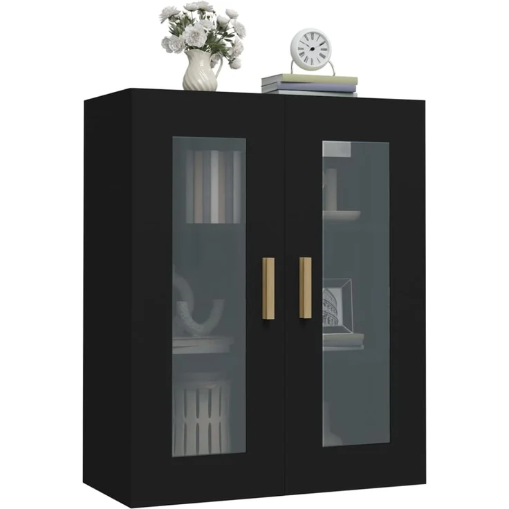 Hängeschrank, Badschrank, Küchenschrank Schwarz 69,5 x 34 x 90 cm – Bild 6
