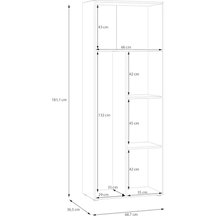 FORTE Mehrzweckschrank NET306 Mehrzweckschrank, inklusive Einlegböden, verschiedene Dekore – Bild 8