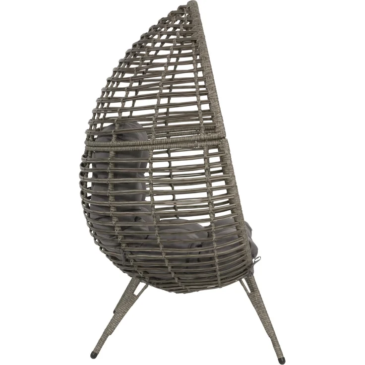 Lesli Living Relaxsessel CHILL Garten Stuhl Sitzei Egg Polyrattan Grau – Bild 4