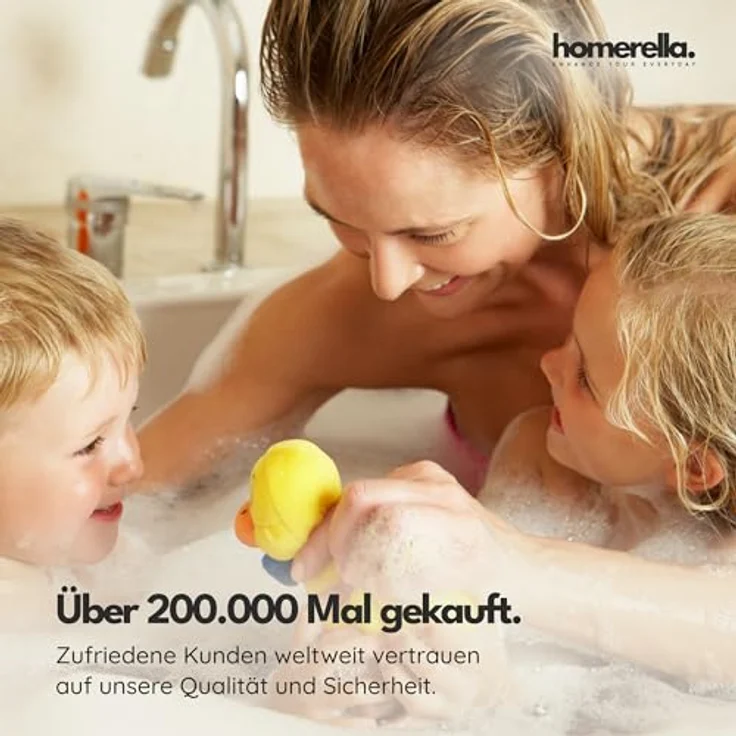 Homerella Badematte rutschfest Hautsensitiv 88x39cm, INKL. AUFHÄNGUNG, Antirutschmatte Badewanne BPA frei, Duschmatte schimmelresistent & maschinenwaschbar – Bild 8