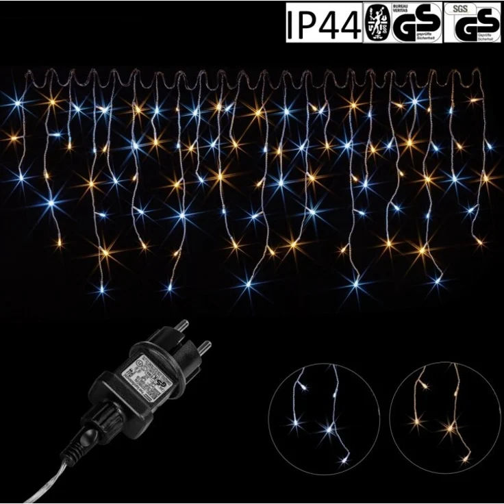 VOLTRONIC® Eisregen Lichterkette, innen und außen, IP44, Größen- und Farbwahl, 600 LEDs, warmweiß / kaltweiß – Bild 7