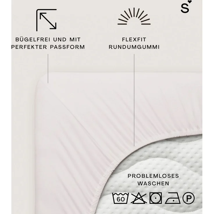 Schlafgut Mako Jersey Spannbetttuch Spannbettlaken 90x200 100x200 – Bild 3