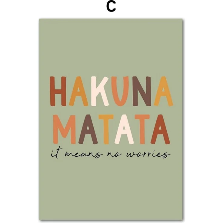 Poster Safari Hakuna Matata Löwe Regenbogen als Deko Print ohne Rahmen - C / 15 x 20 cm