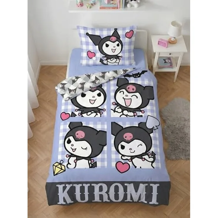 Hello Kitty Bettwäsche Set aus Mikrofaser Bettdeckenbezug 140 × 200 cm mit 70 × 90 cm Kissenbezug
