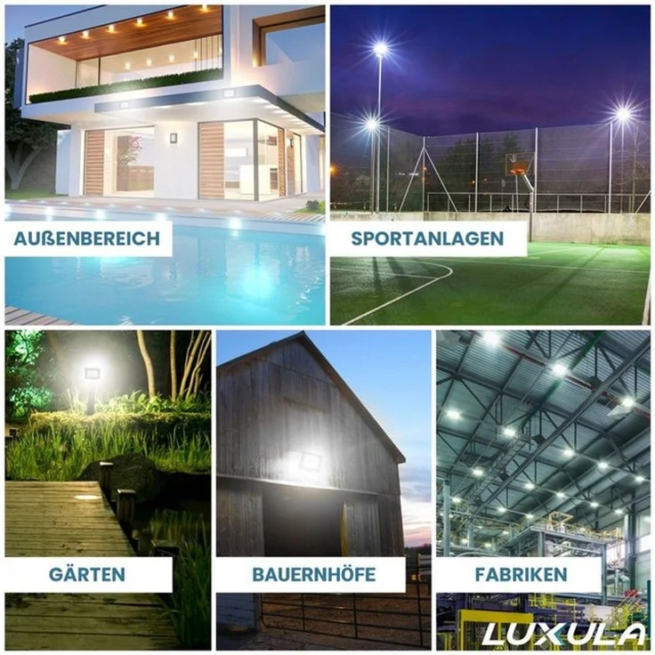 LUXULA LED Flutlichtstrahler LED-Fluter, Bewegungsmelder, 10W, warm- & neutralweiß, 1000lm, IP65, LED fest integriert, warmweiß, neutralweiß – Bild 4
