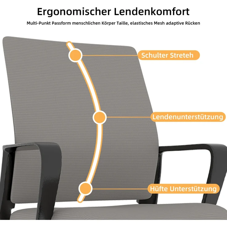 Minimalist Modern Office Chair – Metal Frame, Soft & Comfortable, Home & Office Use, Multiple Colors Available--Grau + Schwarz--45x55x90cm--YOUDENOVA – Bild 9