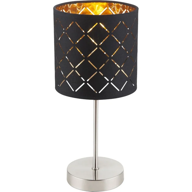 LED Tischlampe, Textil, schwarz, H 35 cm – Bild 1